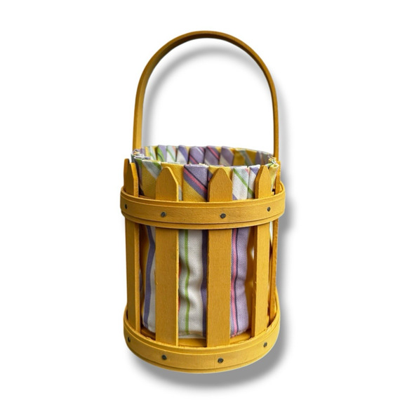 Longaberger Vintage 2007 Small Oval Picket Pail Easter Basket Liner Protector - Picture 3 of 6